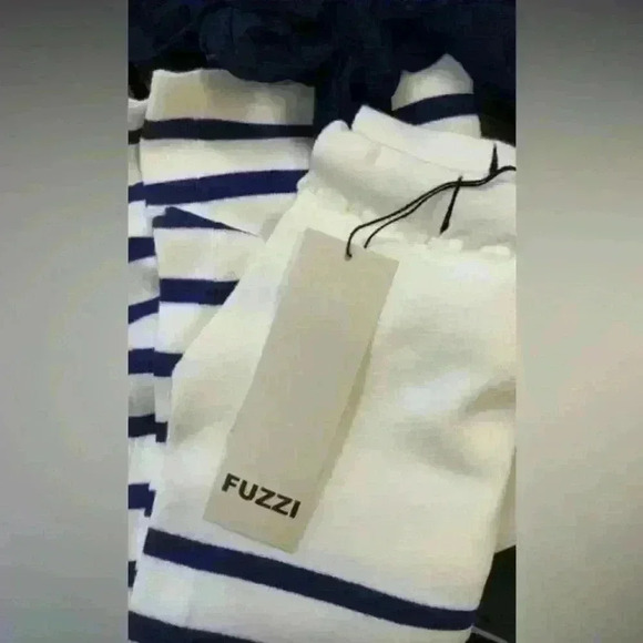 FUZZI Stripe Knit Tank Top Sweater, Women's Size L, Cream - Picture 3 of 3